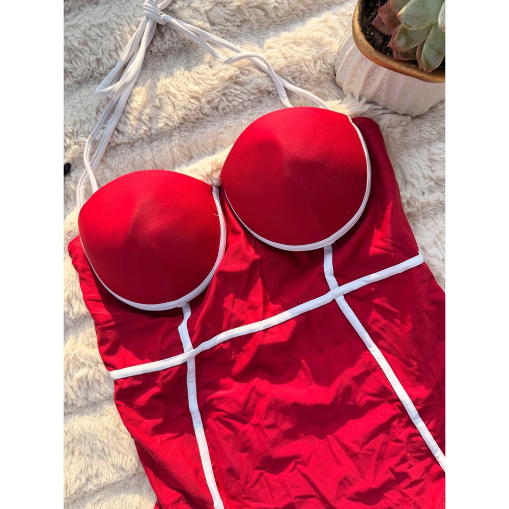 CUPSHE Red Bustier Structured One-Piece Swimsuit | NWT - SIZE XXL - Picture 4 of 9